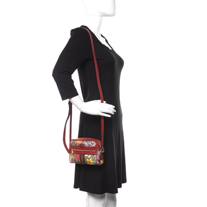 Gucci GG Supreme Monogram Flora Web Mini Ophidia Shoulder Bag Red 2 of 10