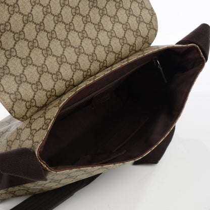 Gucci GG Plus Monogram Large Double Buckle Flap Messenger Bag Beige Dark Brown 8 of 8