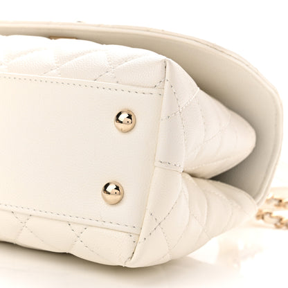 Chanel Caviar Quilted Mini Coco Handle Flap White 9 of 9