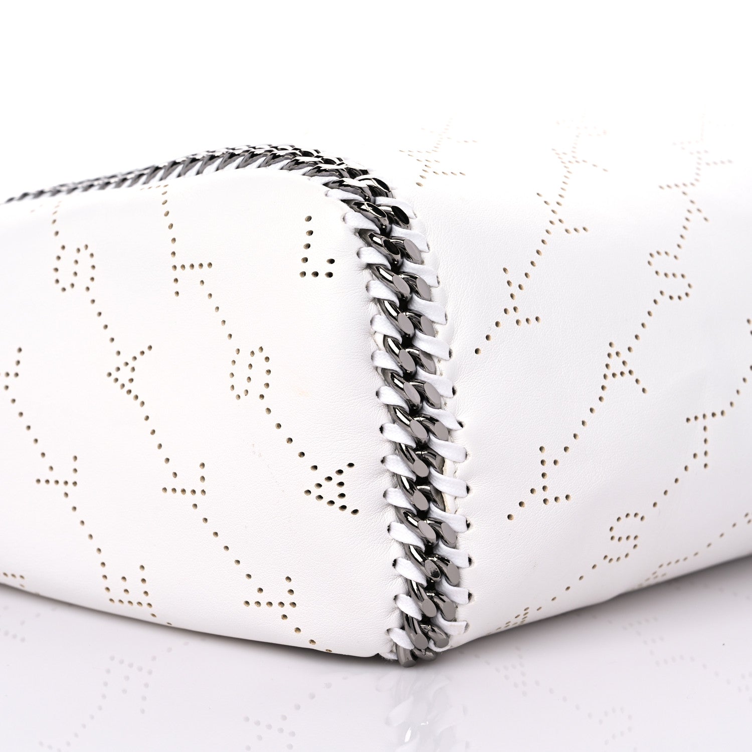 Stella McCartney Eco Alter Nappa Perforated Logo Falabella Reversible Tote Optical White 8 of 9