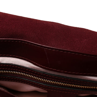 Gucci Suede Medium Arli Flap Shoulder Bag Vintage Bordeaux 10 of 10