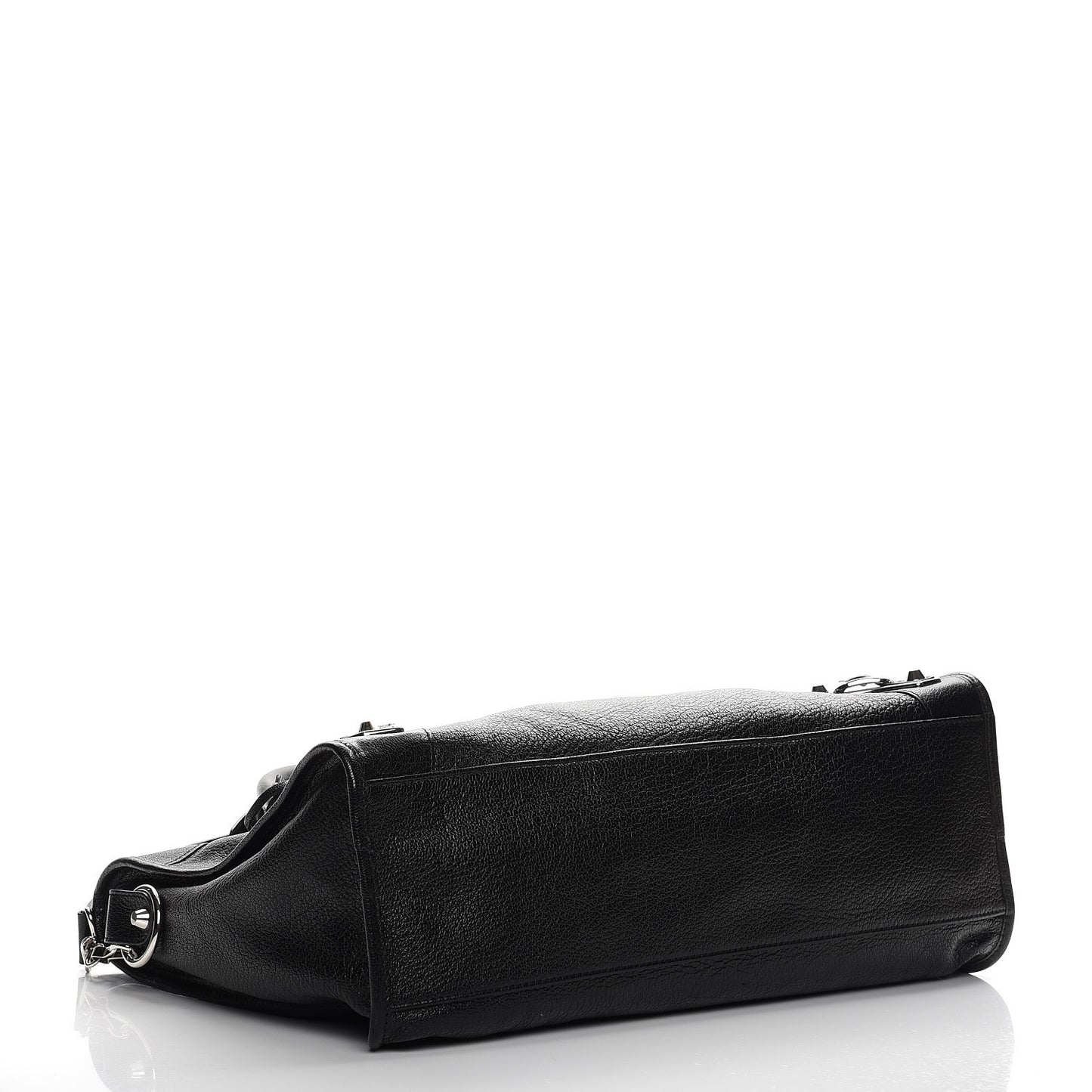 Chevre Silver Metallic Edge Hardware City Black