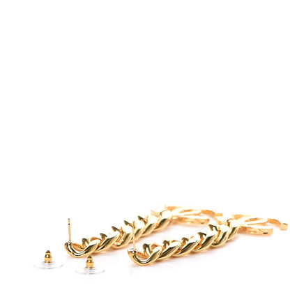 Chanel Metal CC Pick Drop Earrings Gold 3 of 4