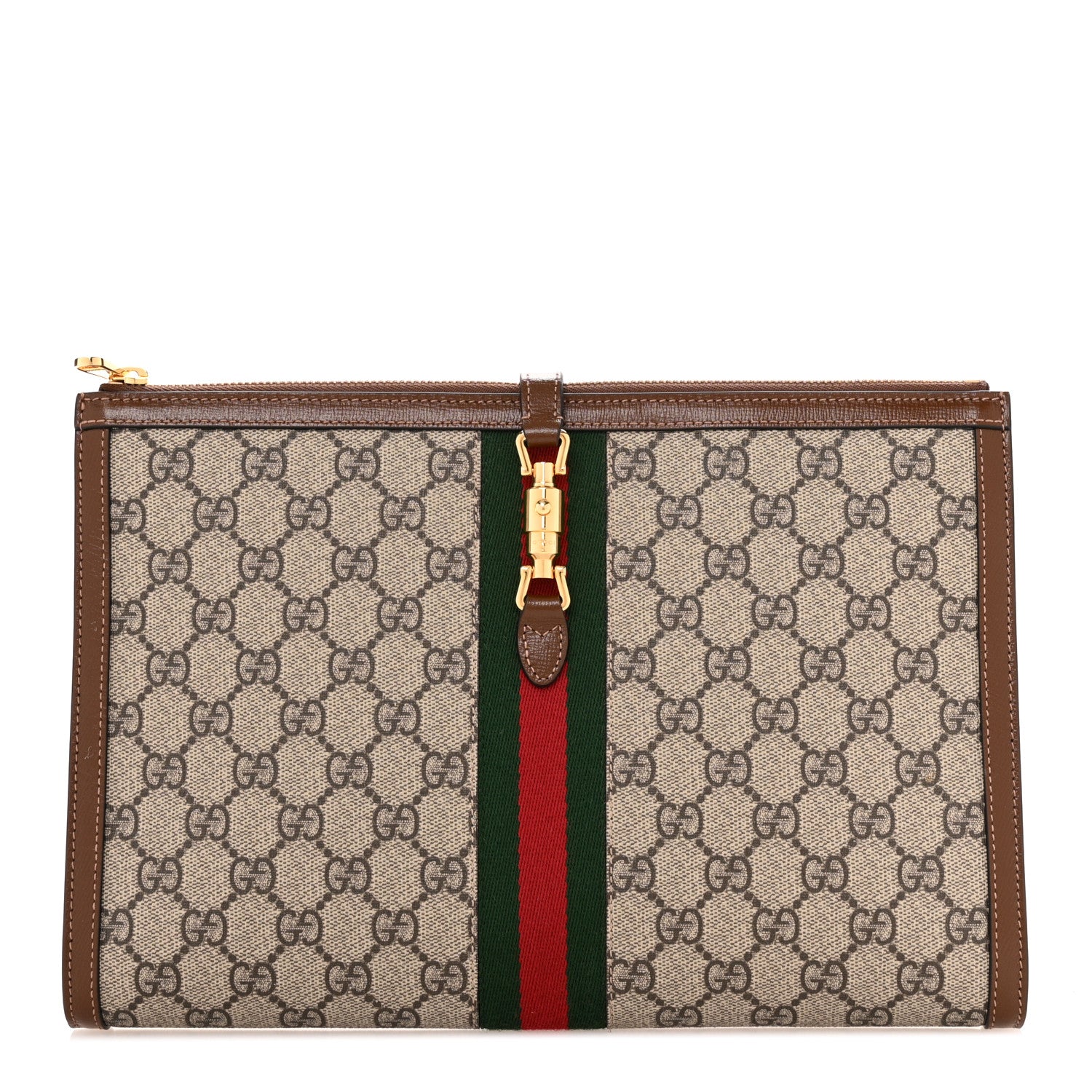 Gucci GG Supreme Monogram Large Jackie 1961 Pouch Brown 1 of 8