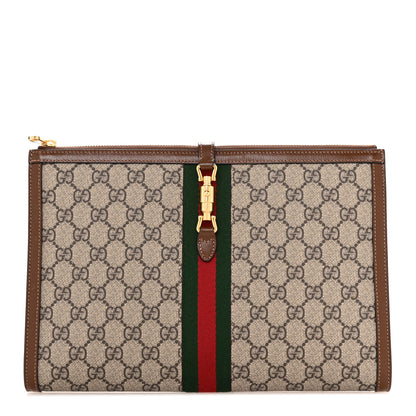 Gucci GG Supreme Monogram Large Jackie 1961 Pouch Brown 1 of 8