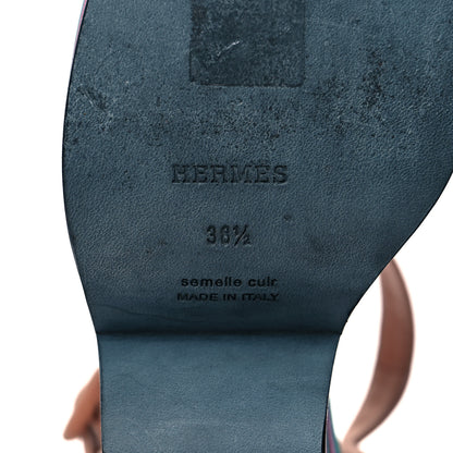 Hermes Suede Goatskin Early Wedge Sandals 38.5 Multicolor Black 6 of 9
