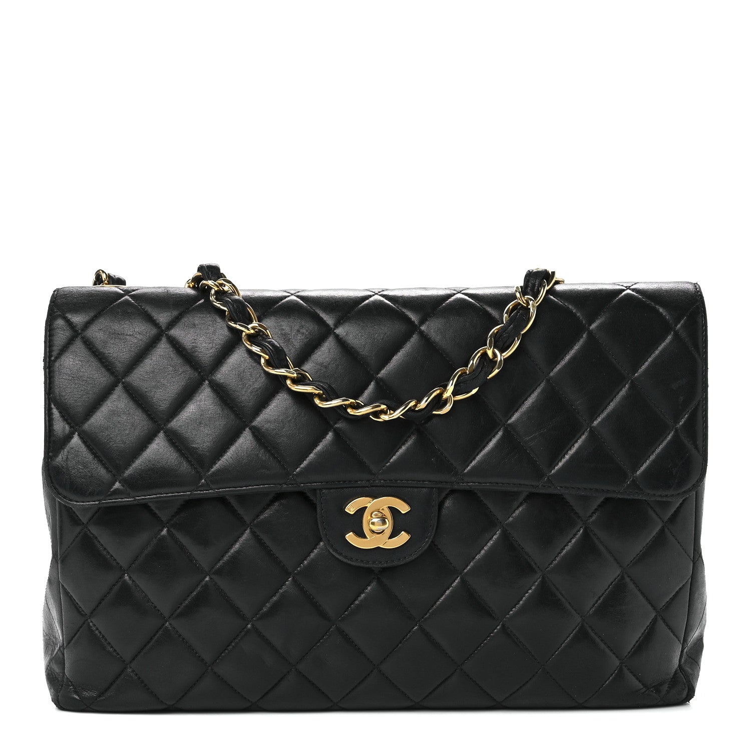 Chanel Lambskin Quilted Jumbo Single Flap Black 1 of 13