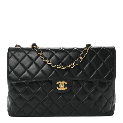Chanel Lambskin Quilted Jumbo Single Flap Black 1 of 13