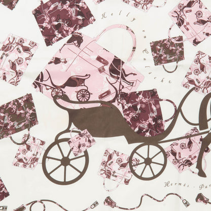 Hermes Silk Kelly en Caleche Scarf 70 Nacre Rose Rose Prune 5 of 7
