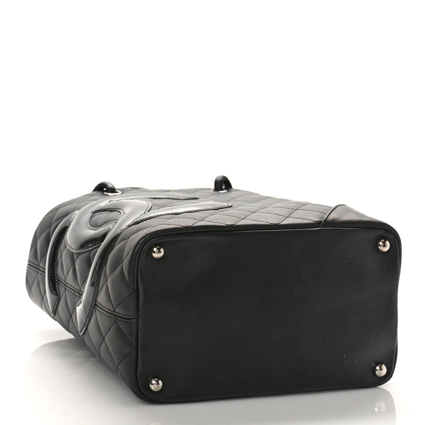 Calfskin Quilted Medium Cambon Tote Black