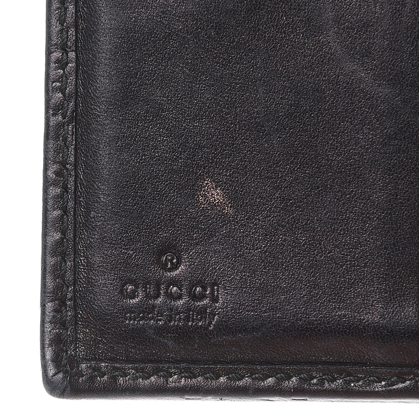 Guccissima Metal Bar French Flap Wallet Black