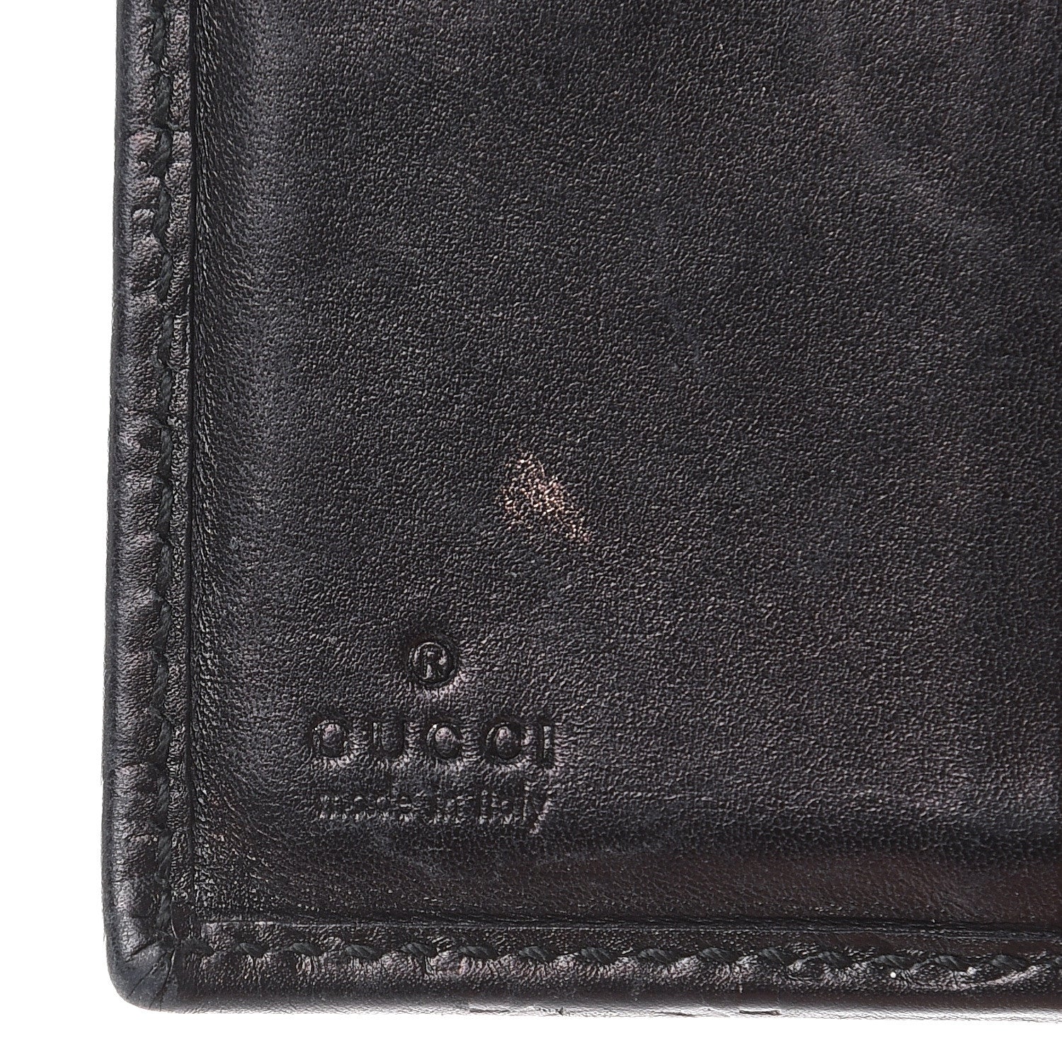 Gucci Guccissima Metal Bar French Flap Wallet Black 6 of 12