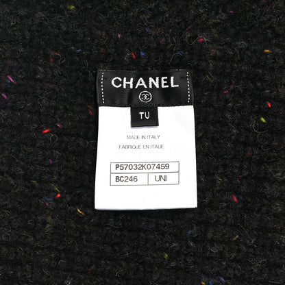 Chanel Wool Alpaca CC Coco Chanel Scarf Charcoal Multicolor 4 of 7