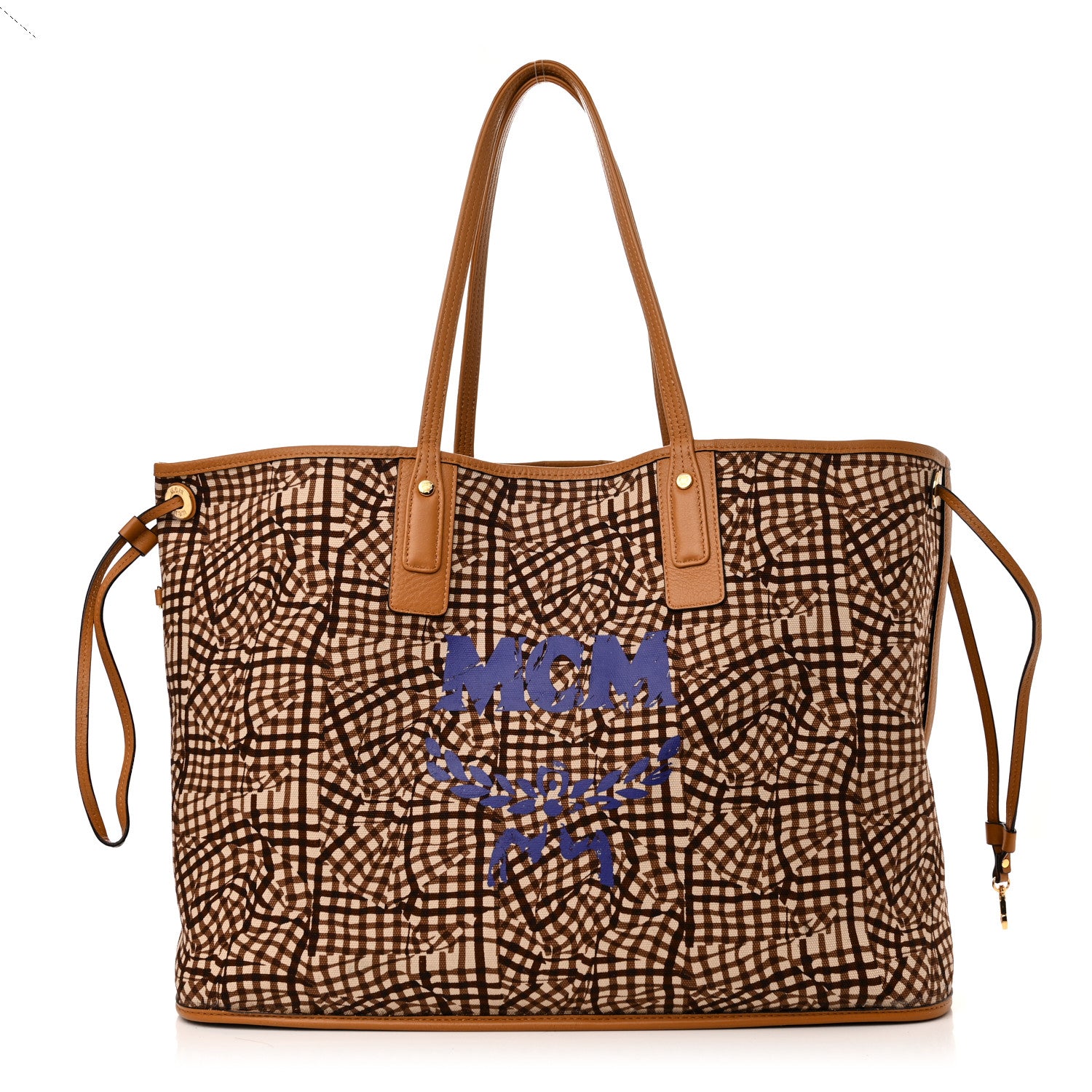 MCM Visetos Large Liz Reversible Shopper Tote Cognac 4 of 16