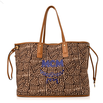 MCM Visetos Large Liz Reversible Shopper Tote Cognac 4 of 16