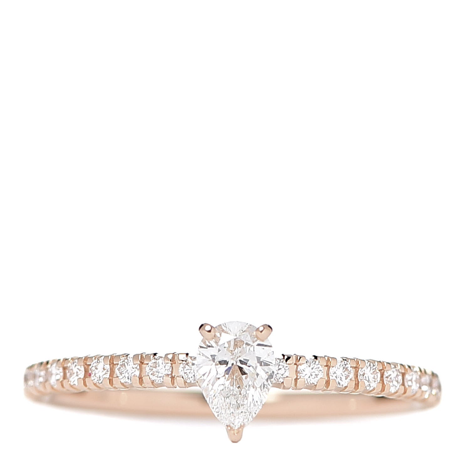 Cartier 18K Pink Gold Diamond Etincelle De Cartier Pear Cut Engagement Ring 47 4 1 of 6