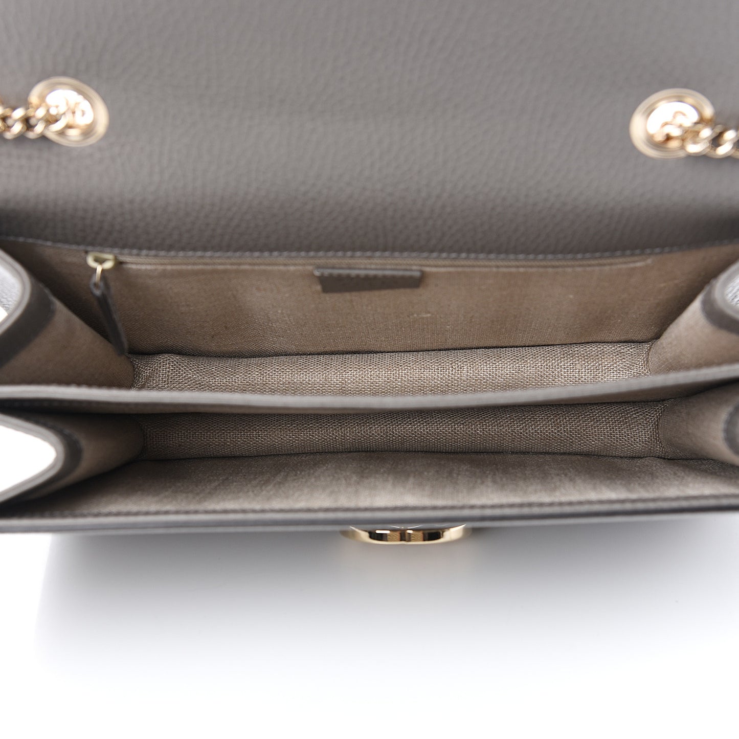 Dollar Calfskin Interlocking G Shoulder Bag Loess