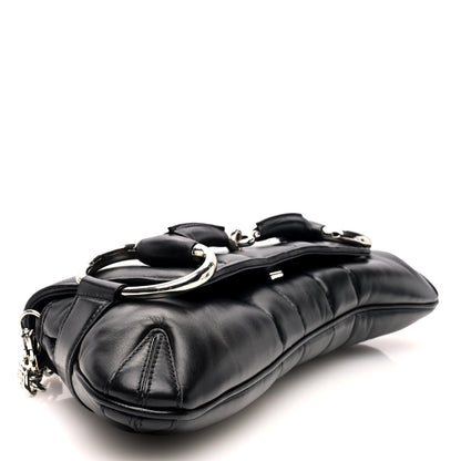 Gucci Nappa Vertical Matelasse Medium Maxi Horsebit Chain Shoulder Bag Black 4 of 9