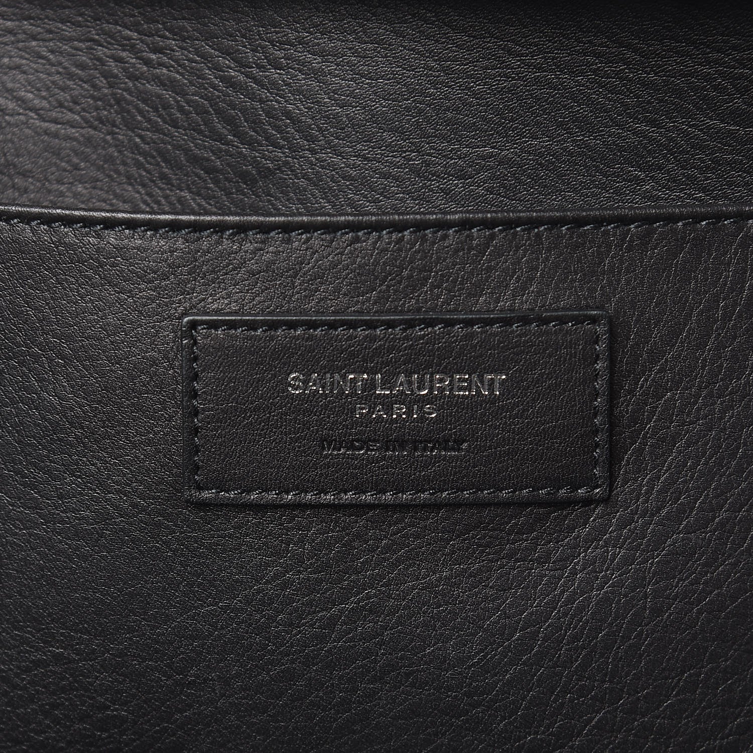 Saint Laurent Smooth Calfskin Crocodile Embossed Small Monogram Downtown Cabas Black 6 of 9