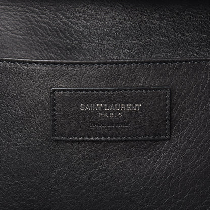 Saint Laurent Smooth Calfskin Crocodile Embossed Small Monogram Downtown Cabas Black 6 of 9