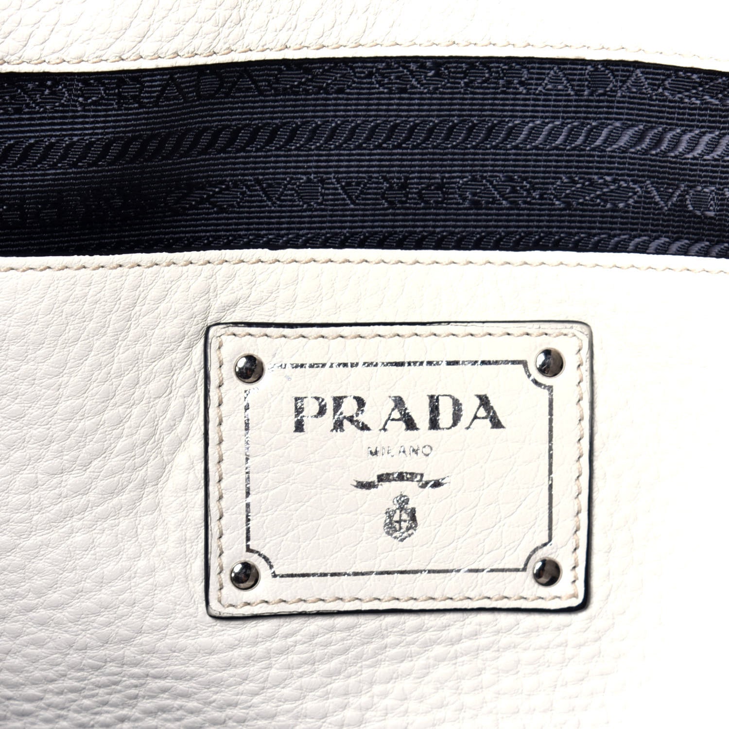 Prada Vitello Daino Side Zip Tote Talco 7 of 9