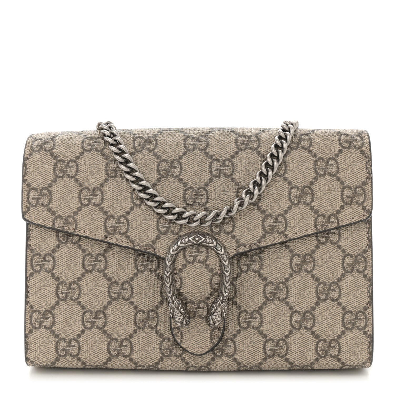 Gucci GG Supreme Monogram Mini Dionysus Chain Wallet Beige Taupe 1 of 10