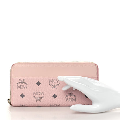 MCM Visetos Large Zip Around Wallet Pink 2 of 7