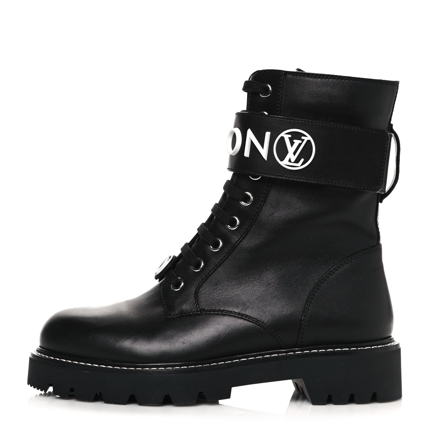 Louis Vuitton Calfskin Territory Flat Ranger Boots 36 Black 1 of 7