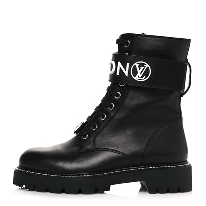 Louis Vuitton Calfskin Territory Flat Ranger Boots 36 Black 1 of 7