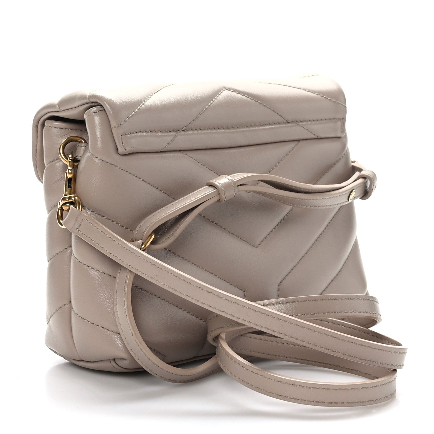 Saint Laurent Calfskin Y Quilted Monogram Toy Loulou Satchel Light Natural 3 of 10