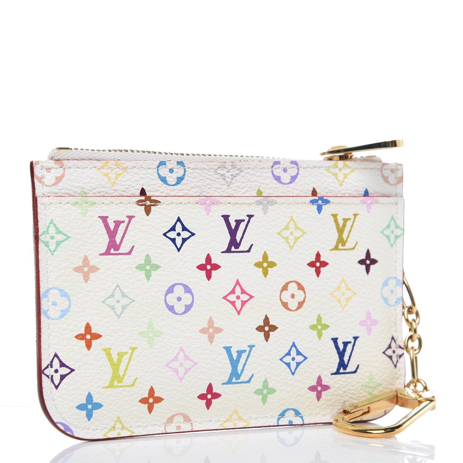 Louis Vuitton Monogram Multicolor Key Pouch White Litchi 3 of 7