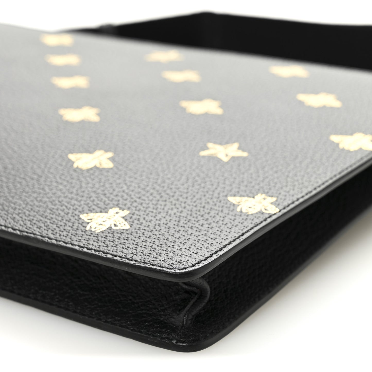 Grained Calfskin Bee Star Messenger Black