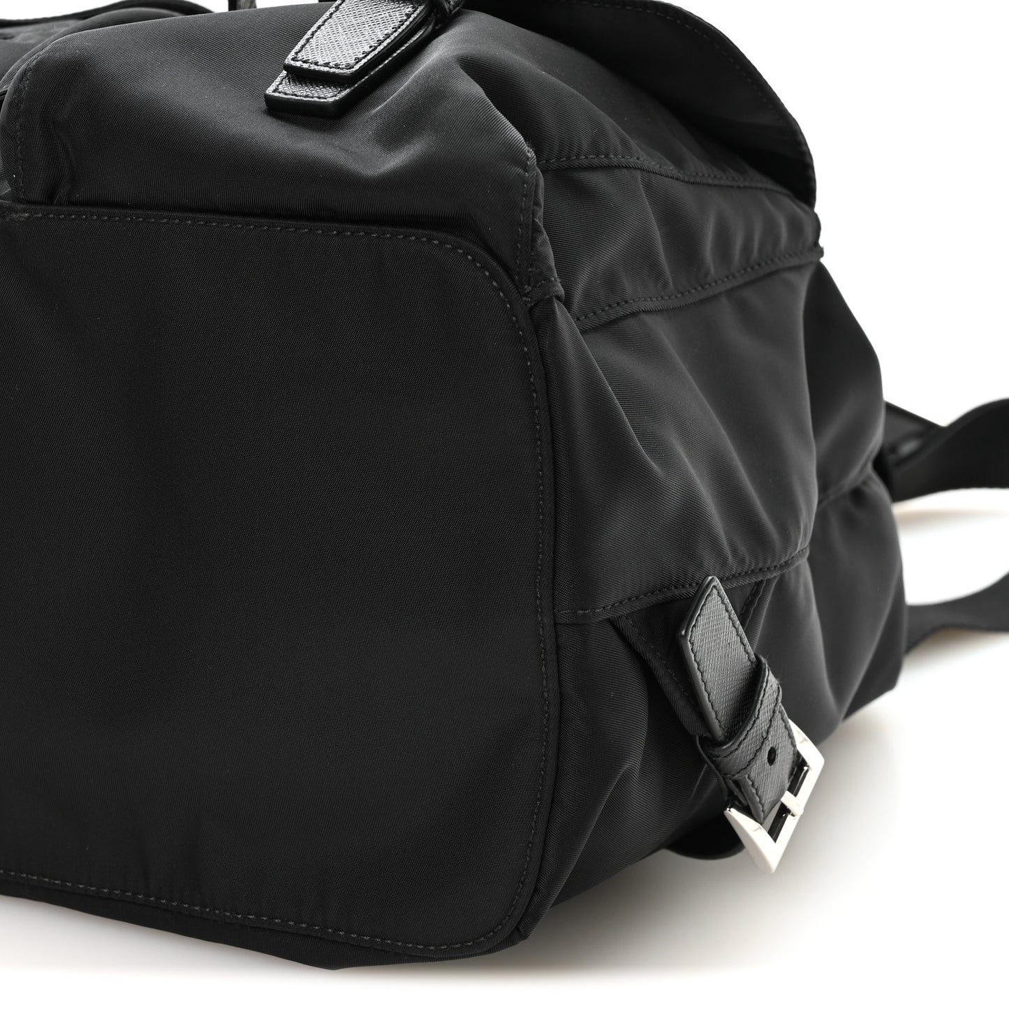 Re-Nylon Vela Saffiano Medium Backpack Black