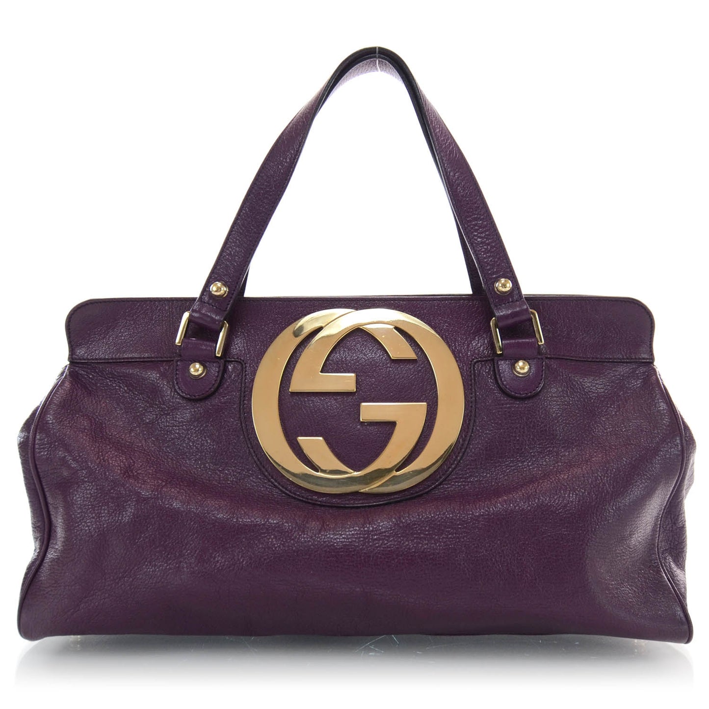 Leather Blondie Satchel Purple