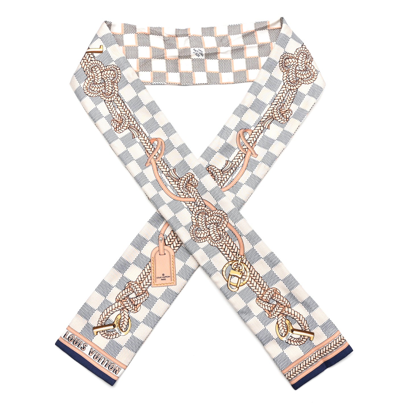 Silk Damier Azur Infinity Bandeau Azure Blue