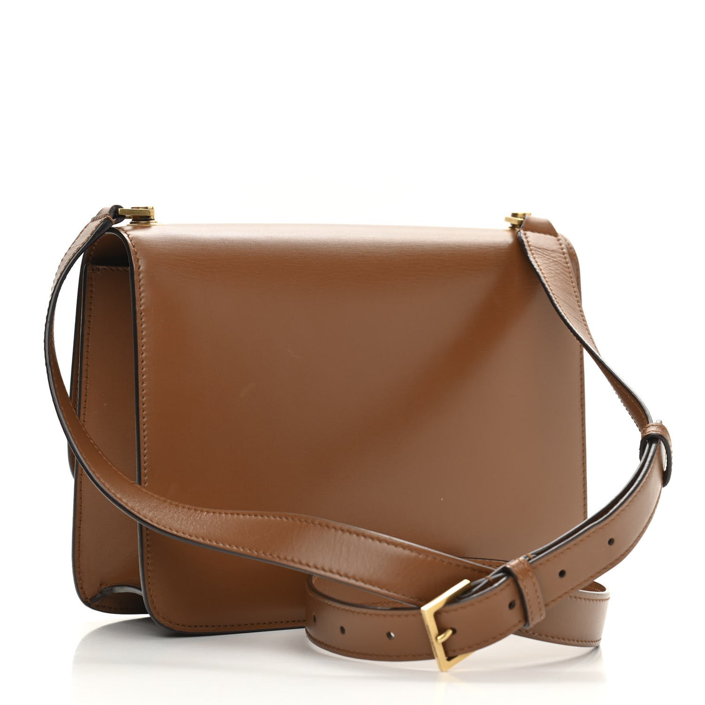 Smooth Calfskin Carre Satchel Brown