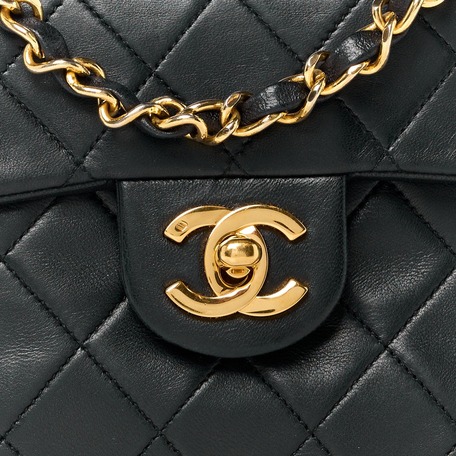 Chanel Lambskin Quilted Mini Square Flap Black 10 of 12