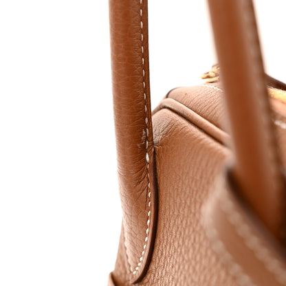 Hermes Taurillon Clemence Lindy 26 Gold 13 of 14