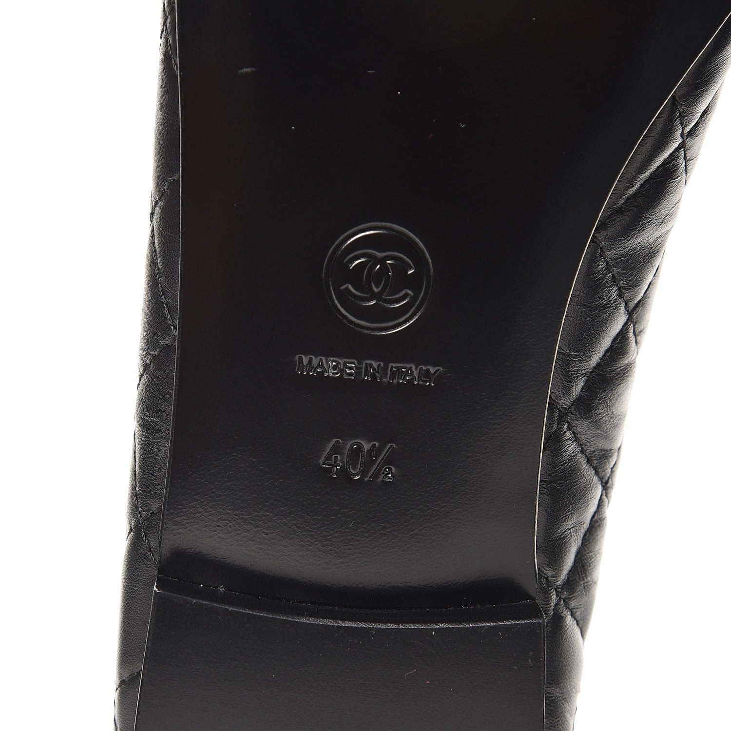 Chanel Aged Calfskin Quilted Cap Toe Ballerina Flats 40.5 Black 6 of 9