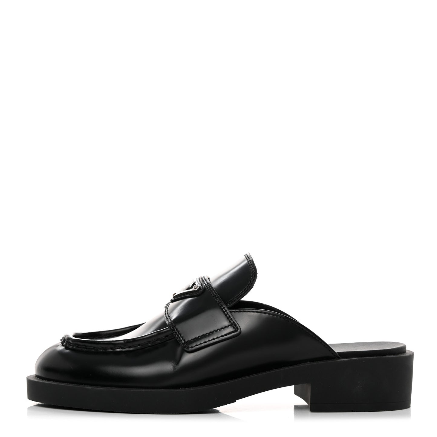 Spazzolato Triangle 40mm Loafer Mules 37.5 Black