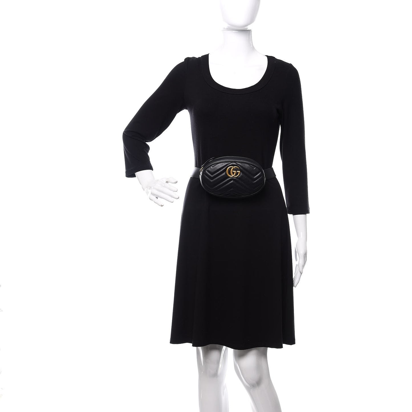 Calfskin Matelasse GG Marmont Belt Bag 105 42 Black