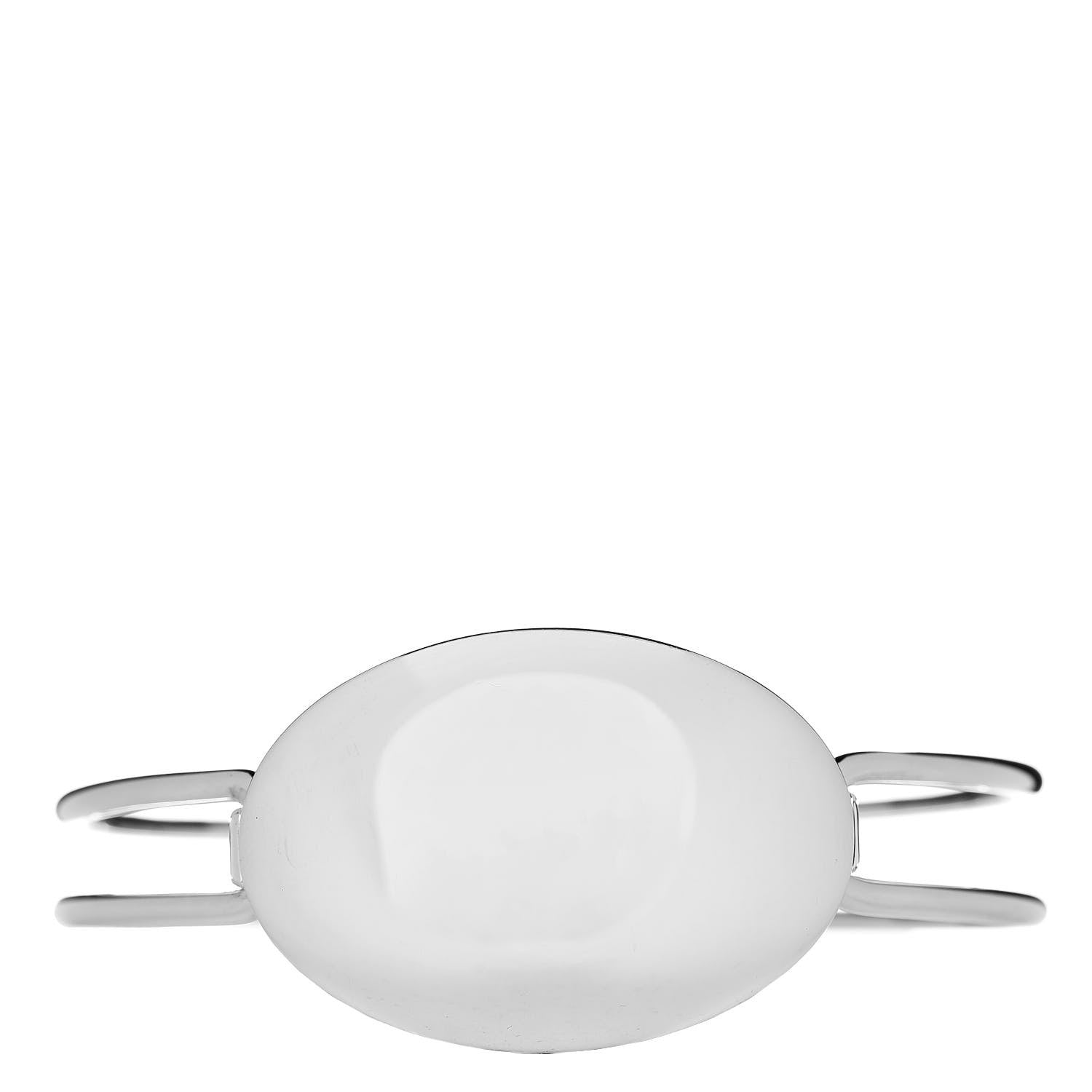 Tiffany Sterling Silver Oval ID Tag Wire Cuff Bangle Bracelet 1 of 5