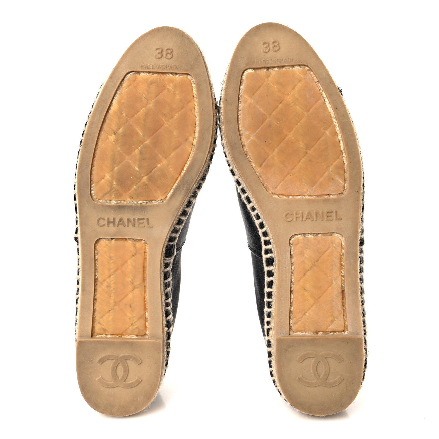 Chanel Lambskin CC Espadrilles 40 38 Black 6 of 10