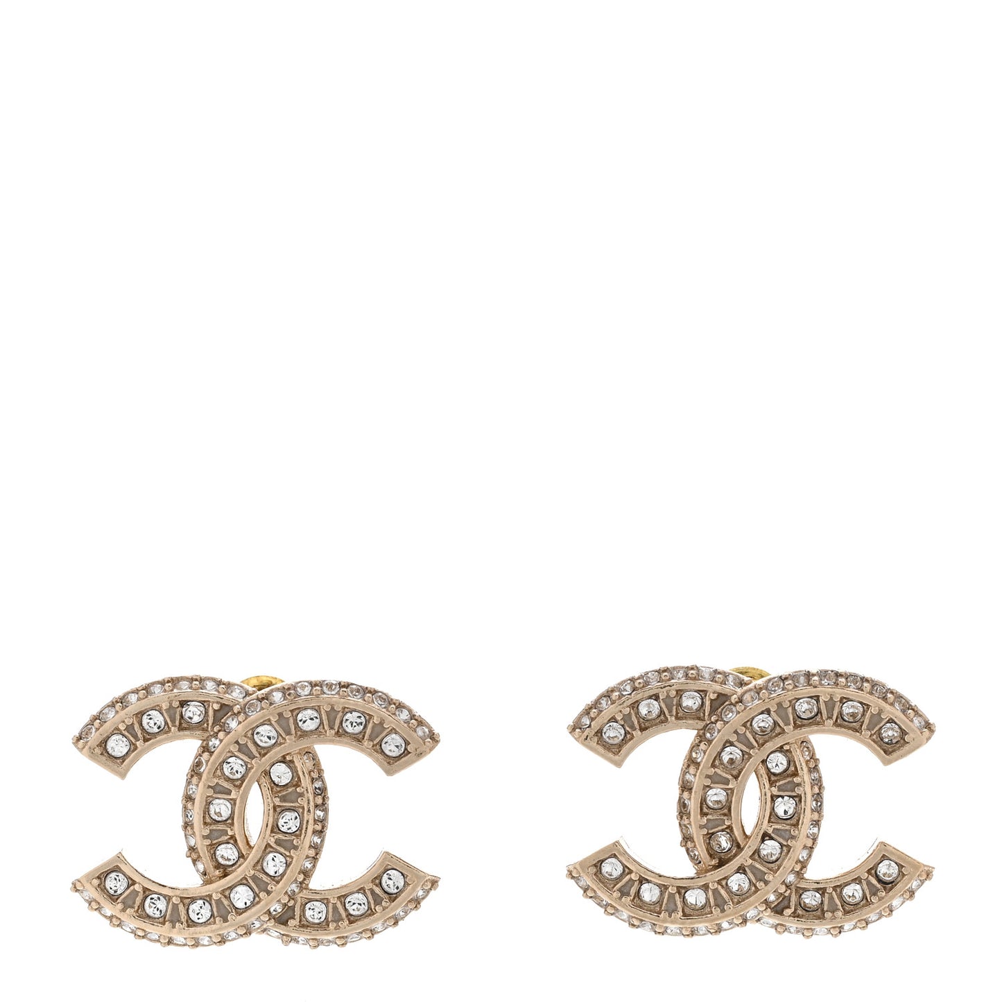 Crystal Timeless CC Earrings Light Gold
