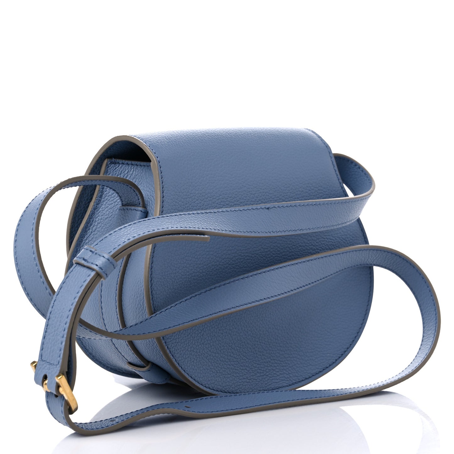 Grained Calfskin Small Marcie Saddle Bag Shady Cobalt