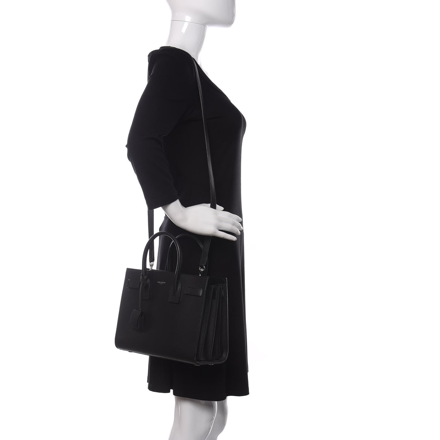 Saint Laurent Grained Calfskin Baby Sac De Jour Black 2 of 8