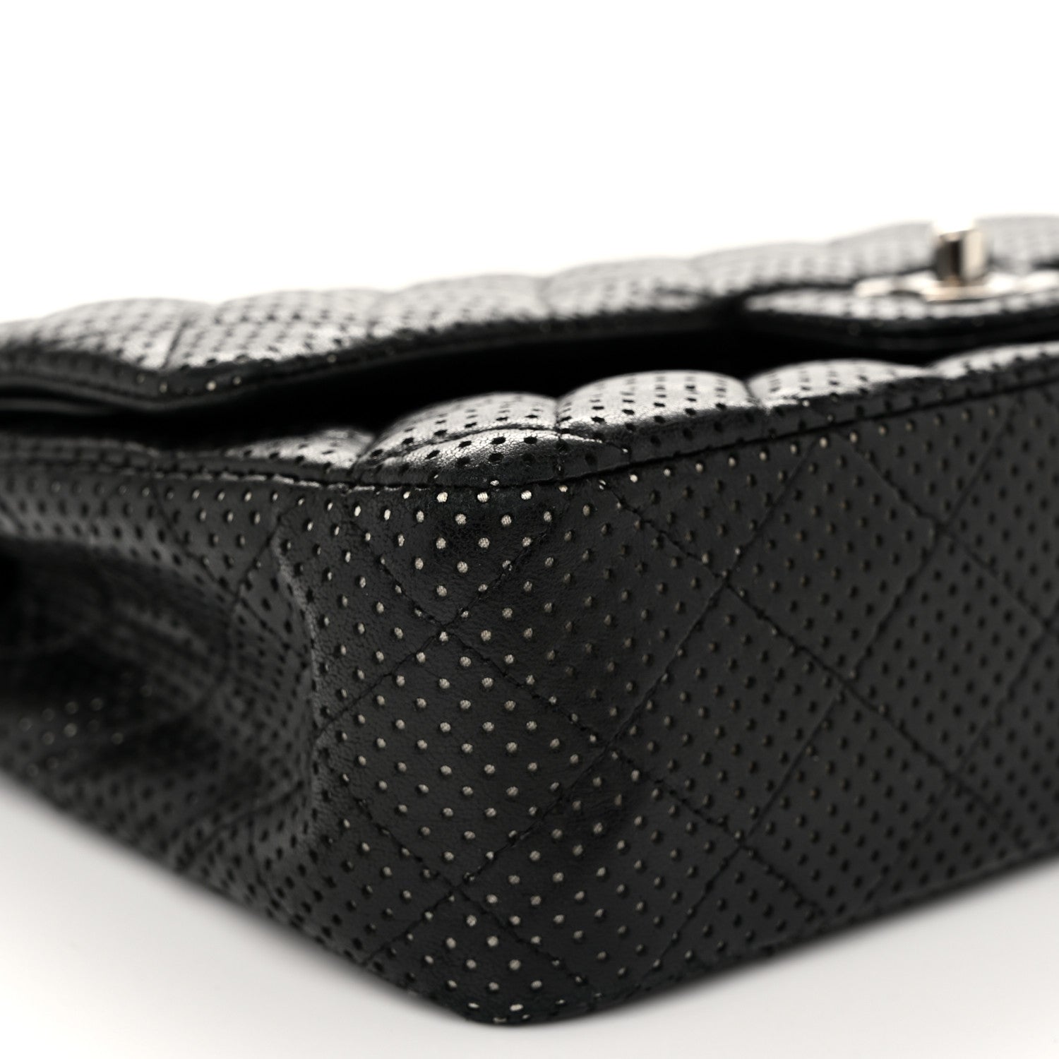 Chanel Lambskin Perforated Medium Double Flap Black 9 of 12