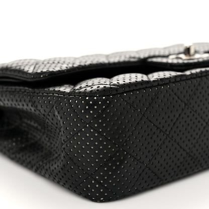 Chanel Lambskin Perforated Medium Double Flap Black 9 of 12