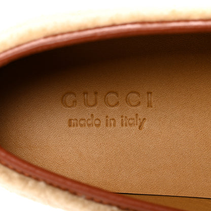 Gucci Merino Wool Mandala Goatskin Mens Horsebit Moccasin Loafers 9.5 Butterscotch Amber Honey 7 of 9