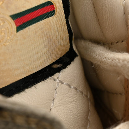 Gucci Calfskin GG Supreme Monogram Nappa Quilted Lace Up Ankle Boots 37 Mystic White Beige 11 of 12